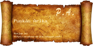 Puskás Arika névjegykártya